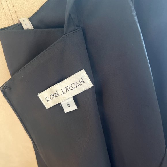 Classic Cocktail Dress, Black Satin, Size 8, Robin Jordan - Picture 6 of 6